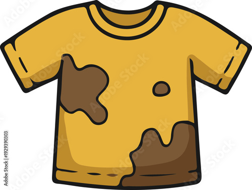 Dirty Yellow Cartoon T Shirt.