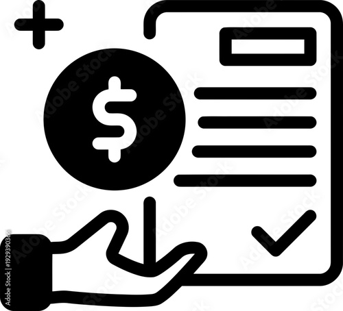 Hand Holding Invoice with Dollar.