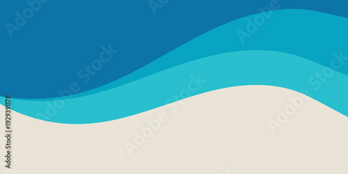 Vector layered blue water wave banner template vector ilustration eps10 baner