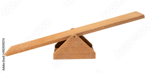 wooden seesaw tilted cut out