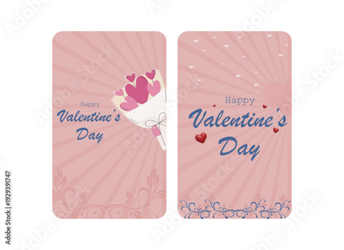 Valentine's Day banner background set. Valentine's Day banner templates for newsletters, websites, blogs, social media, and greeting cards. Vector illustration.