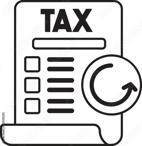 Tax Form With Refresh Icon.
