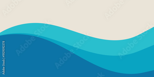 Vector layered blue water wave banner template