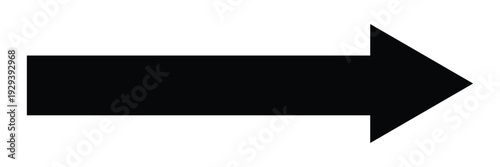 Simple arrow pointing right direction and indicating progress forward