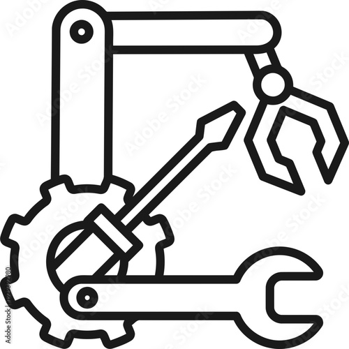Robot Arm with Wrench Tool.