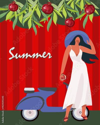 Summer,  Hand drawn flat Poster