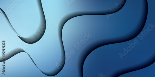 Принти на полотні Abstract Blue Fluid Shapes with Soft Shadows and Gradients.