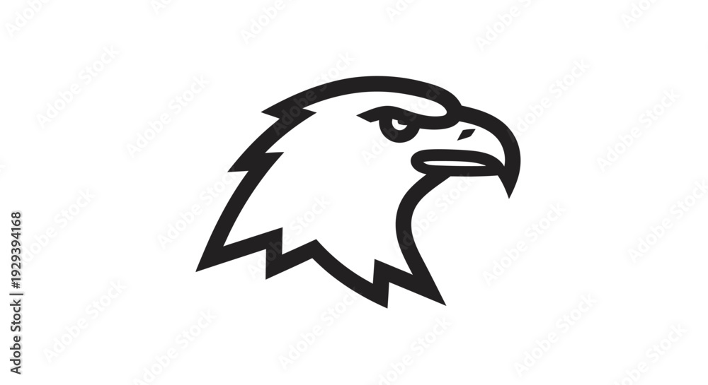 Obraz premium Black and White Eagle Head Illustration.