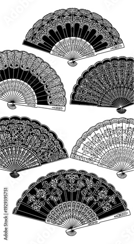 Vintage Lace Fans Collection: Elegant Handheld Accessories for Fashion and Decor