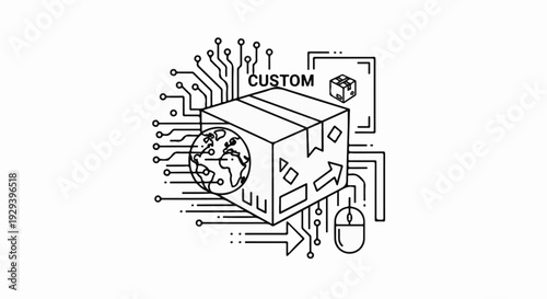 Global custom packaging logistics with digital connectivity and online ordering