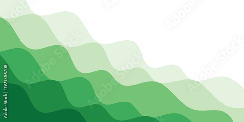 Abstract green wave background, Vector green line background curve element with white space for text and message design, overlapping layers vector ilustration