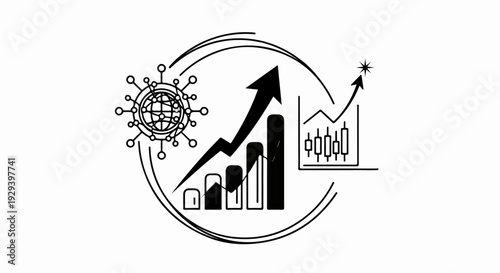 Abstract global financial growth and analysis concept
