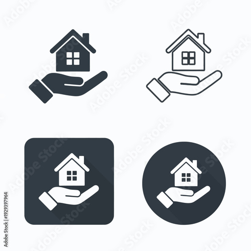 A comprehensive set of professional real estate icons featuring 3d vector illustrations of house roofs, urban buildings, and property symbols for modern web design and business construction logos