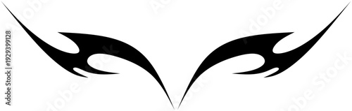 Neo tribal Element y2k gothic style tattoo Cyber sigilism spikes sparks, spiky y2k aesthetic vector set	