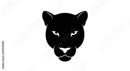Black Panther Head Illustration Silhouette Design.