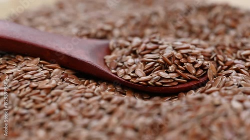 close-up background with flax seeds