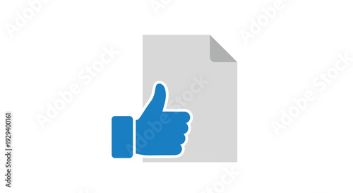Blue thumbs up icon symbol.