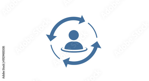 Blue icon of a person cycling.