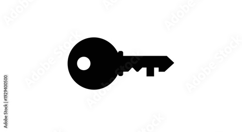 Black Key Silhouette Simple Design.