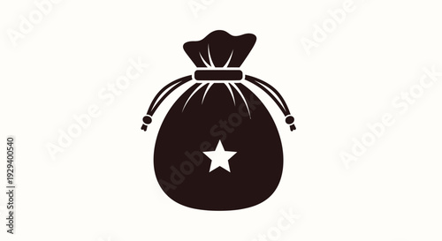 Black Money Bag with White Star.