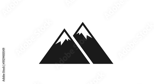 Black Mountain Peaks Simple Logo Design.