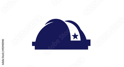 Blue Serving Cloche with Star Emblem.