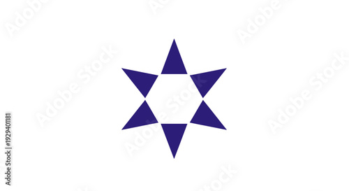 Blue Star of David Symbol Icon.