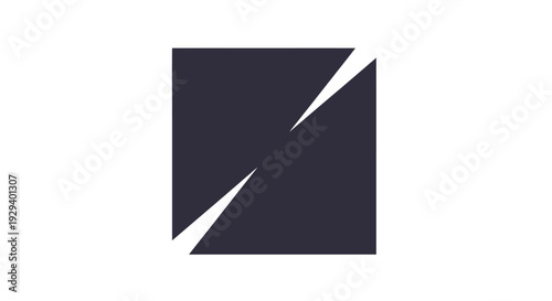 Black Square with Torn Corner Graphic.