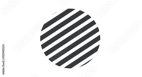 Black Striped Circle Logo Design Element.