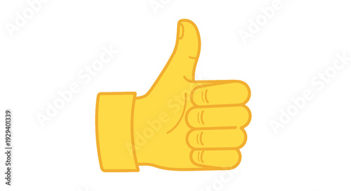 Yellow hand giving thumbs up gesture illustration.