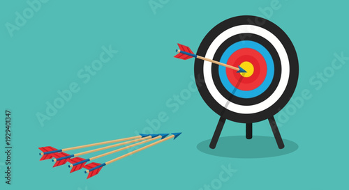 Arrows hitting the center of a target with precision and accuracy.