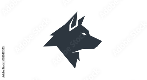 Black Wolf Head Silhouette Graphic Design.