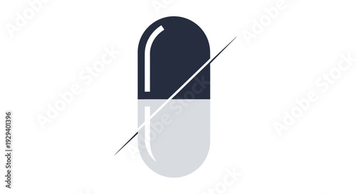 Blue and White Capsule with Syringe.