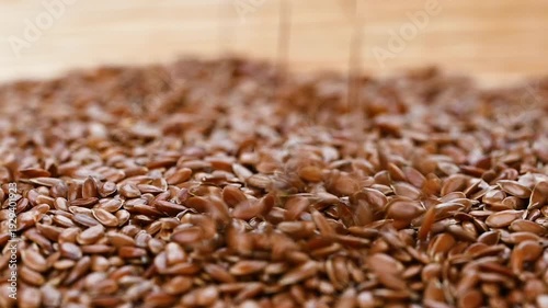close-up background with flax seeds