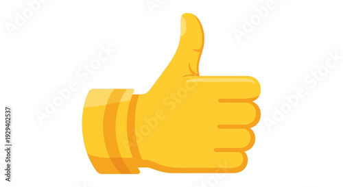 Yellow Hand Emoji Giving Thumbs Up Gesture.