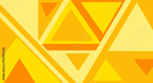 Vibrant Yellow and Orange Geometric Triangle Pattern Background.