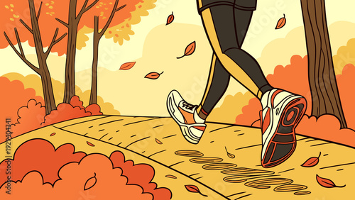 Wallpaper Mural  Athlete's Feet Pounding Autumn Path,.png Torontodigital.ca
