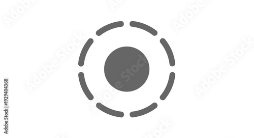 Gray Circle Icon with Loading Animation.