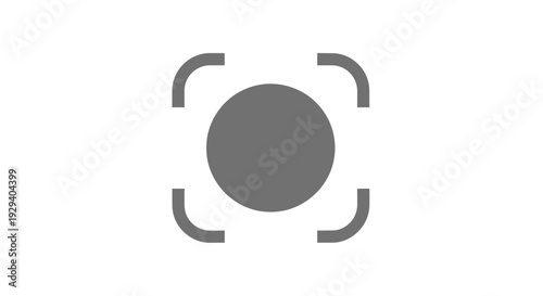 Gray Circle with Focus Marks Around.