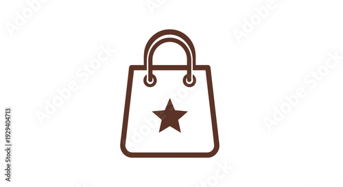 Handbag with Star Illustration Design Element.