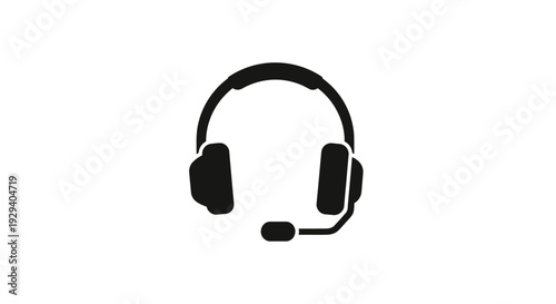 Headset with Microphone and Earphones Illustration.
