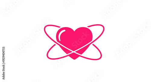 Heart Atom Logo Design Element.