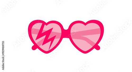 Heart Shaped Sunglasses with Broken Lens.