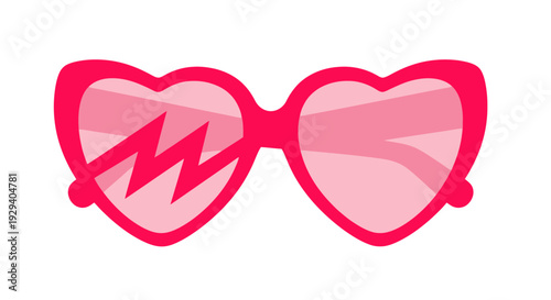 Heart Shaped Sunglasses with Lightning Bolt Lens.