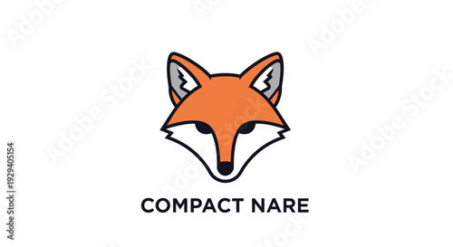 Red Fox Head Logo Design Illustration.