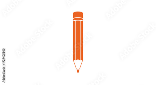 Orange Pencil with Sharp Pointed Tip.