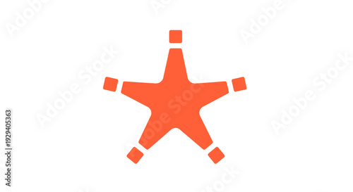 Orange Star Shape Icon Design Element.
