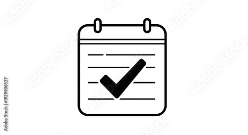 Simple Checklist Icon with Checkmark.
