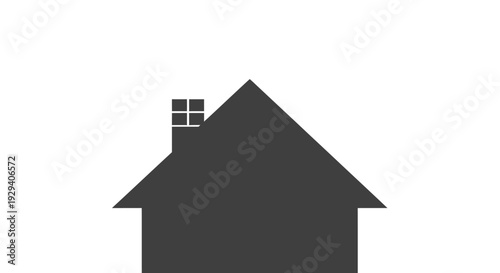 Simple House Icon with Chimney Illustration.