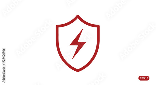 Red Shield with Lightning Bolt Emblem.